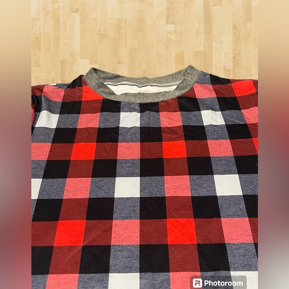 NWOT Women’s Size Medium Plaid Print Polyester Long Sleeve Pajama Set - Picture 3 of 9